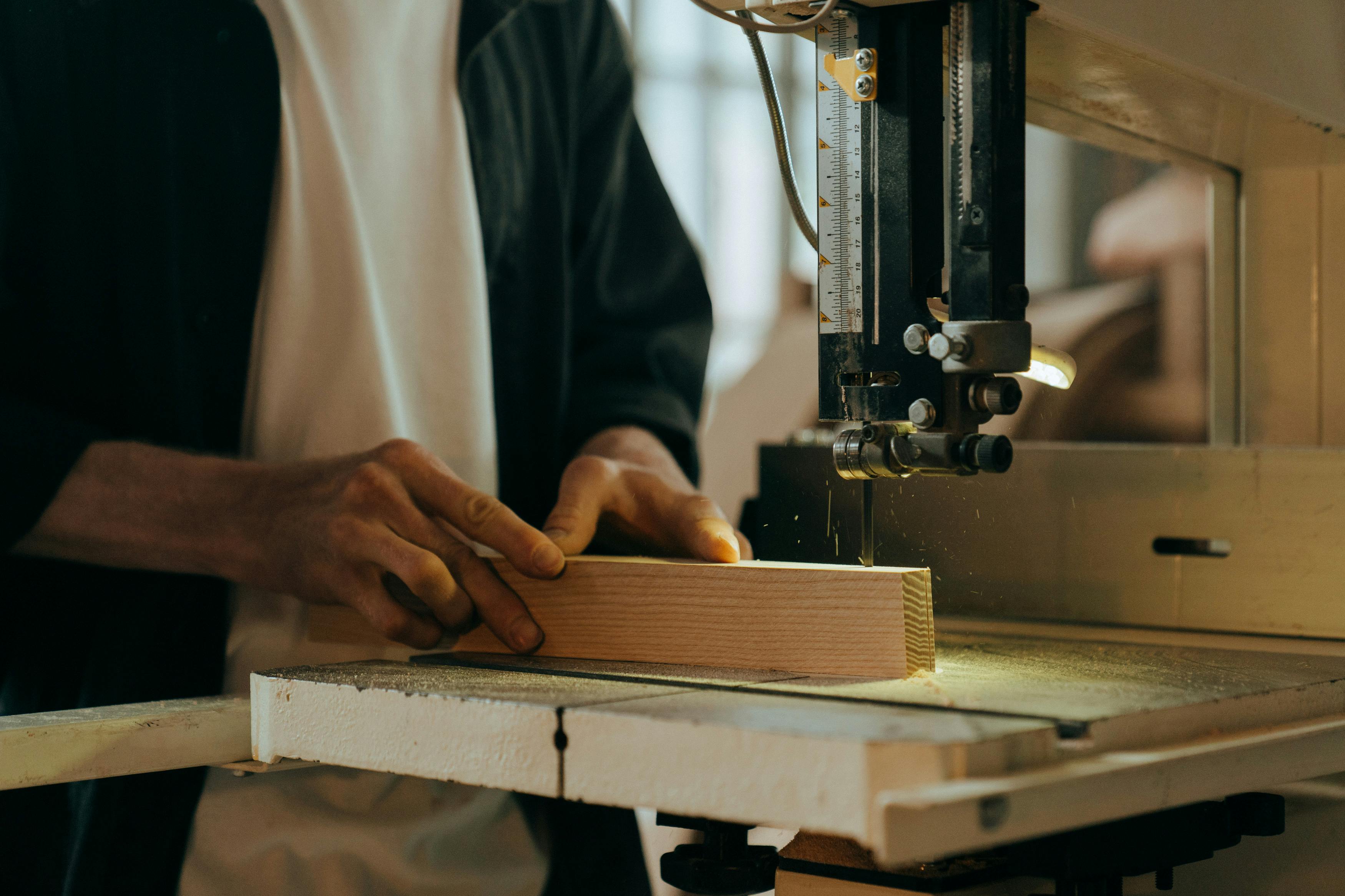 Master craftsman working on Kumiko